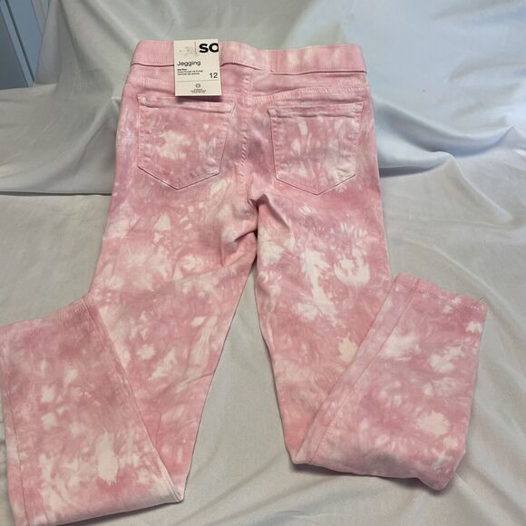 SO Goods For Life Girl's Mid Rise Pull-On Jeggings Sz 12 Pink and Pink Tie-Dye - Picture 2 of 8